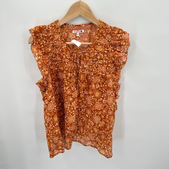 SUNDRY NWT Evereve Sienna Flutter Sleeve Blouse // 3 Large - Picture 5 of 12